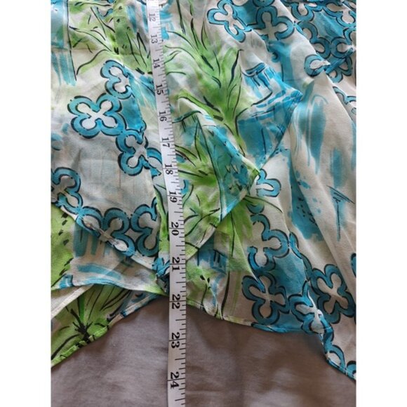 LILLY PULITZER‎ GISELLE SKIRT BELLE VILLA Silk Blend Skirt Handkerchief Hem Sz 8 - Picture 12 of 12
